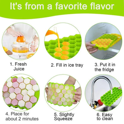 Flexible Honeycomb Ice Tray With Lid