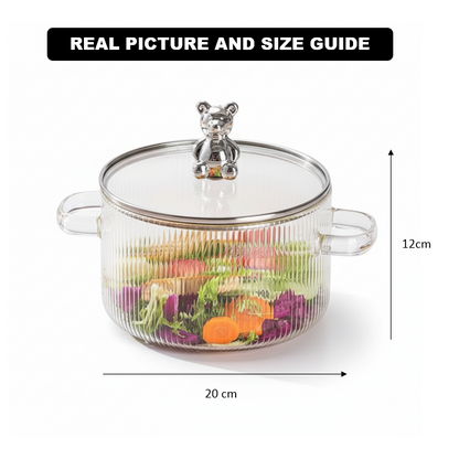 Glass Saucepan with Lid 2L