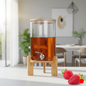 Sunrise Amber Glass Dispenser with Airtight Lid and Stand