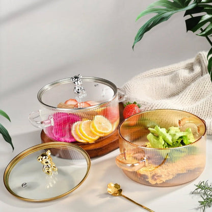 Glass Saucepan with Lid 2L