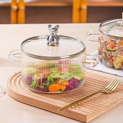 Glass Saucepan with Lid 2L